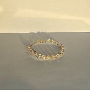 Handmade Golden Braid Crystal Bracelet from my shop.